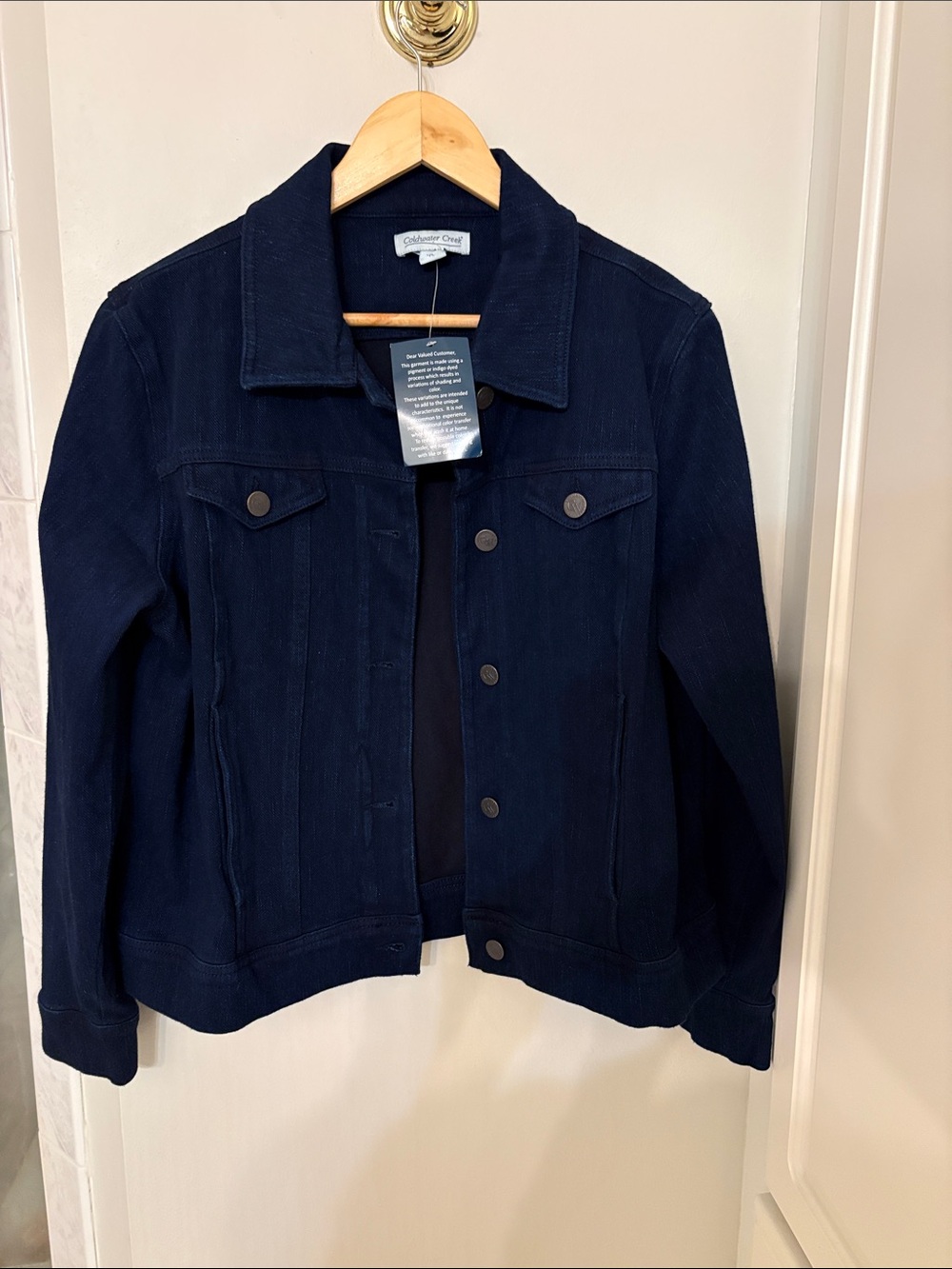 Women’s Coldwater Creek Dark Blue  Button-Front Jacket Size PL NWT